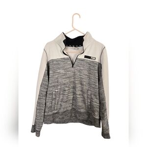 PINK VICTORIAS SECRET Women's Large 1/4 ZIP Gray Pullover Sweatshirt